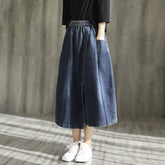 Asymmetrischer Jeansrock mit Gummi